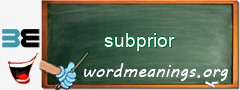 WordMeaning blackboard for subprior